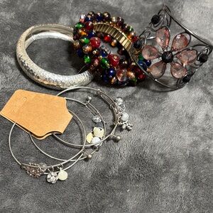 Elegant Silver and Multicolor Women's Bracelet Set